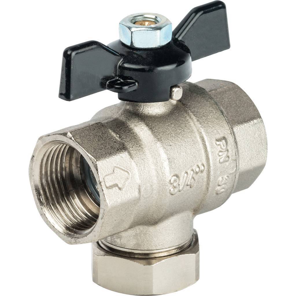 Купить SVF 0002 000020 STOUT  Кран шаровой с фильтром 3/4 (ручка-бабочка) STOUT по лучшей цене с доставкой - интернет-магазин Прогрессивные решения