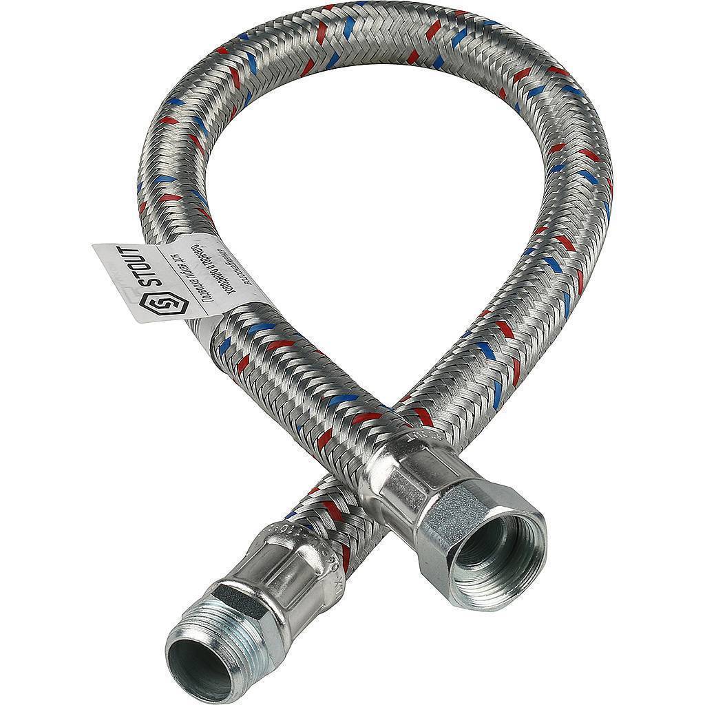 Купить SHF-0208-182020 STOUT SHF-НВ Гибкая подводка для воды  НР 3/4 х ВР 3/4,  длина 800 мм STOUT по лучшей цене с доставкой - интернет-магазин Прогрессивные решения