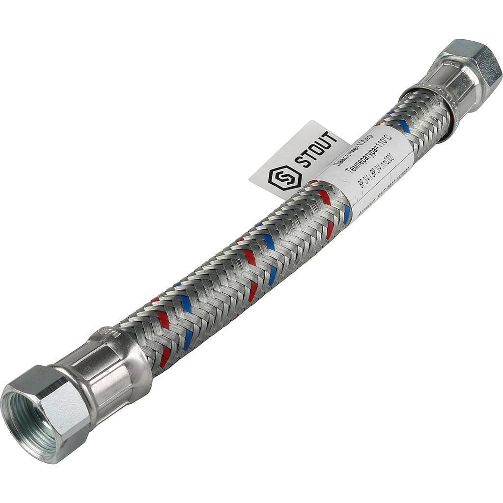 Купить SHF-0303-182020 STOUT SHF-ВВ Гибкая подводка для воды  ВР 3/4 х ВР 3/4,  длина 300 мм STOUT по лучшей цене с доставкой - интернет-магазин Прогрессивные решения