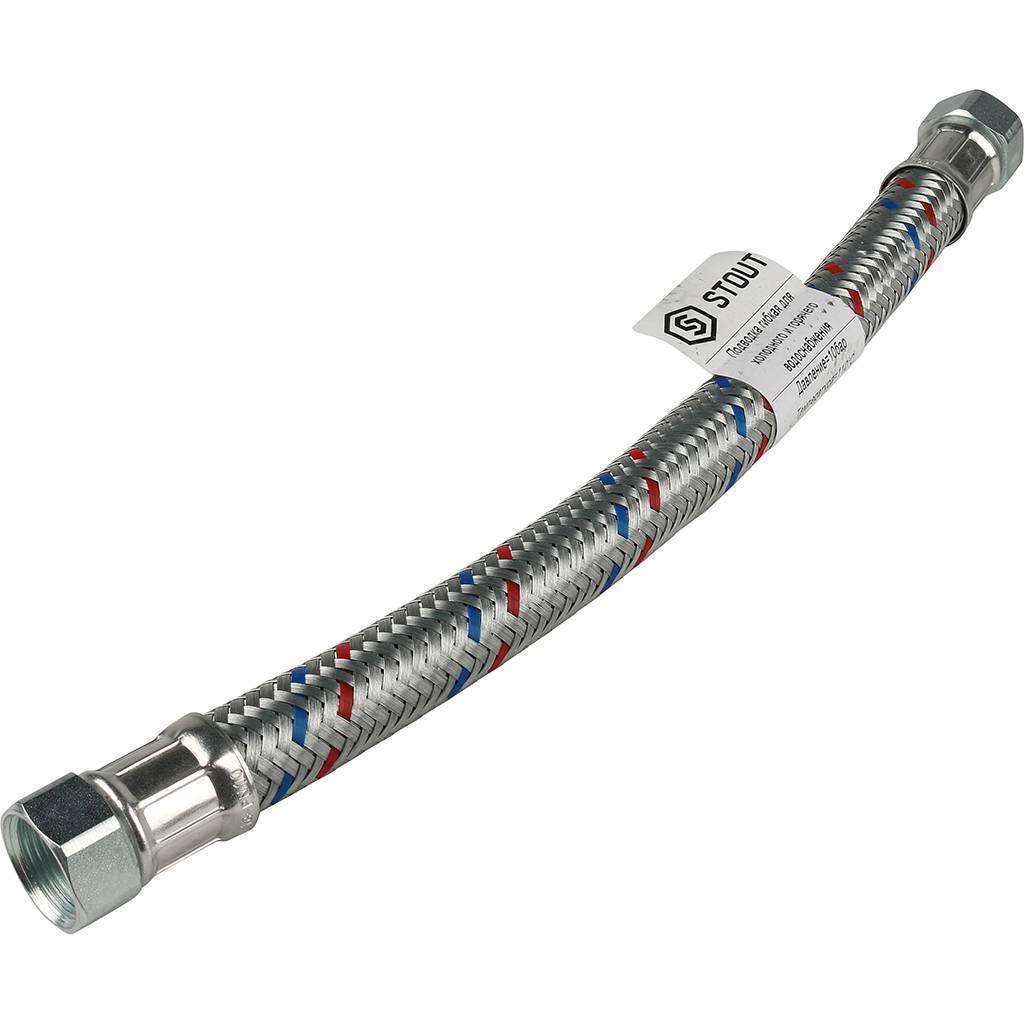 Купить SHF-0304-182020 STOUT SHF-ВВ Гибкая подводка для воды  ВР 3/4 х ВР 3/4,  длина 400 мм STOUT по лучшей цене с доставкой - интернет-магазин Прогрессивные решения