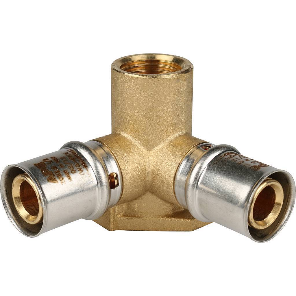 Купить SFP-0015-001220 STOUT   Тройник настенный с креплением  1/2"х20 для металлопластиковых труб прессовой STOUT по лучшей цене с доставкой - интернет-магазин Прогрессивные решения