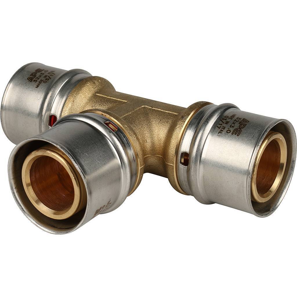 Купить SFP-0006-323232 STOUT   Тройник равнопроходный 32х32х32 для металлопластиковых труб прессовой STOUT по лучшей цене с доставкой - интернет-магазин Прогрессивные решения