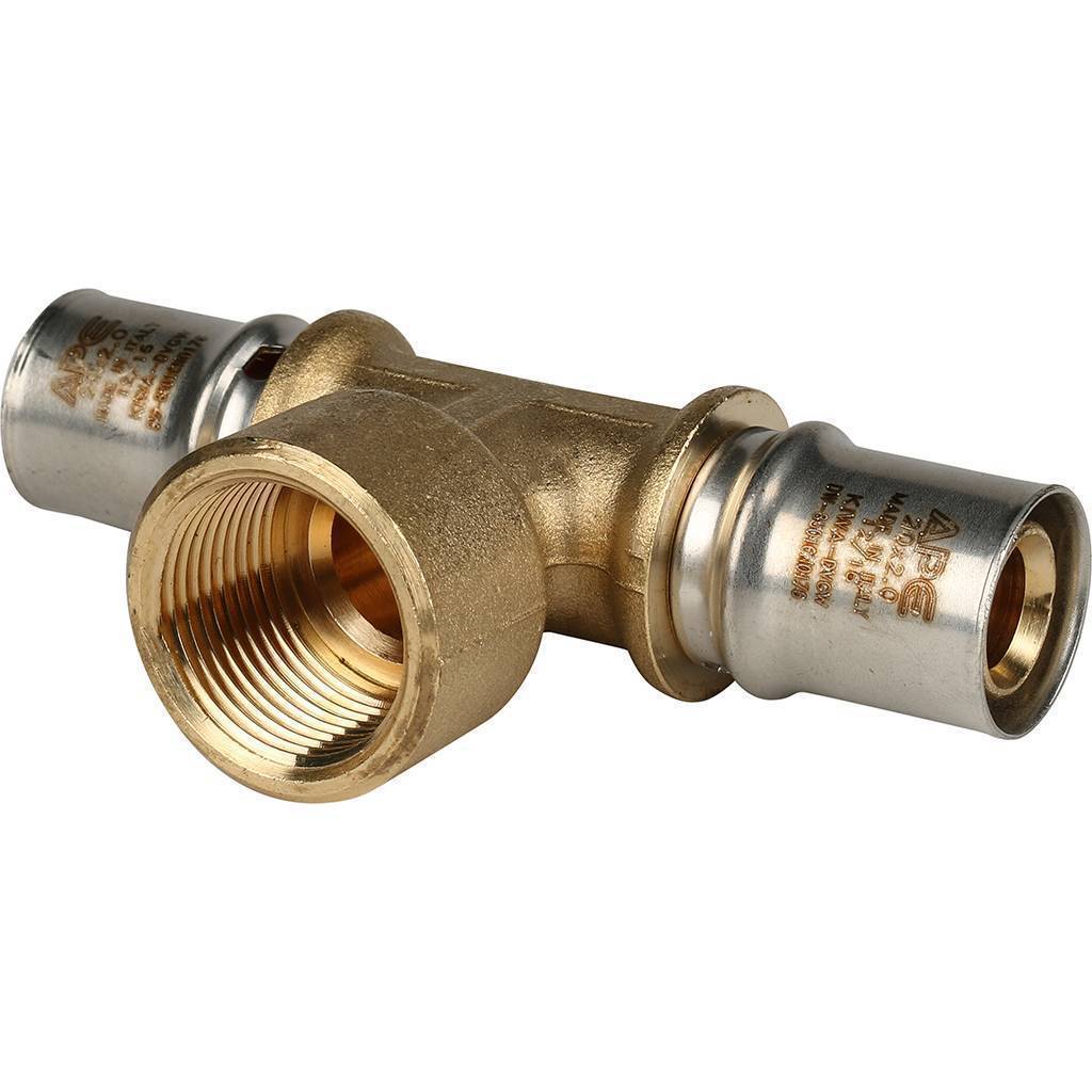 Купить SFP-0007-003420 STOUT   Тройник-переходник с внутренней резьбой 20х3/4"х20 для металлопластиковых труб прессовой STOUT по лучшей цене с доставкой - интернет-магазин Прогрессивные решения