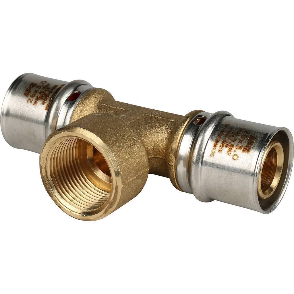 Купить SFP-0007-003426 STOUT   Тройник-переходник с внутренней резьбой 26х3/4"х26 для металлопластиковых труб прессовой STOUT по лучшей цене с доставкой - интернет-магазин Прогрессивные решения