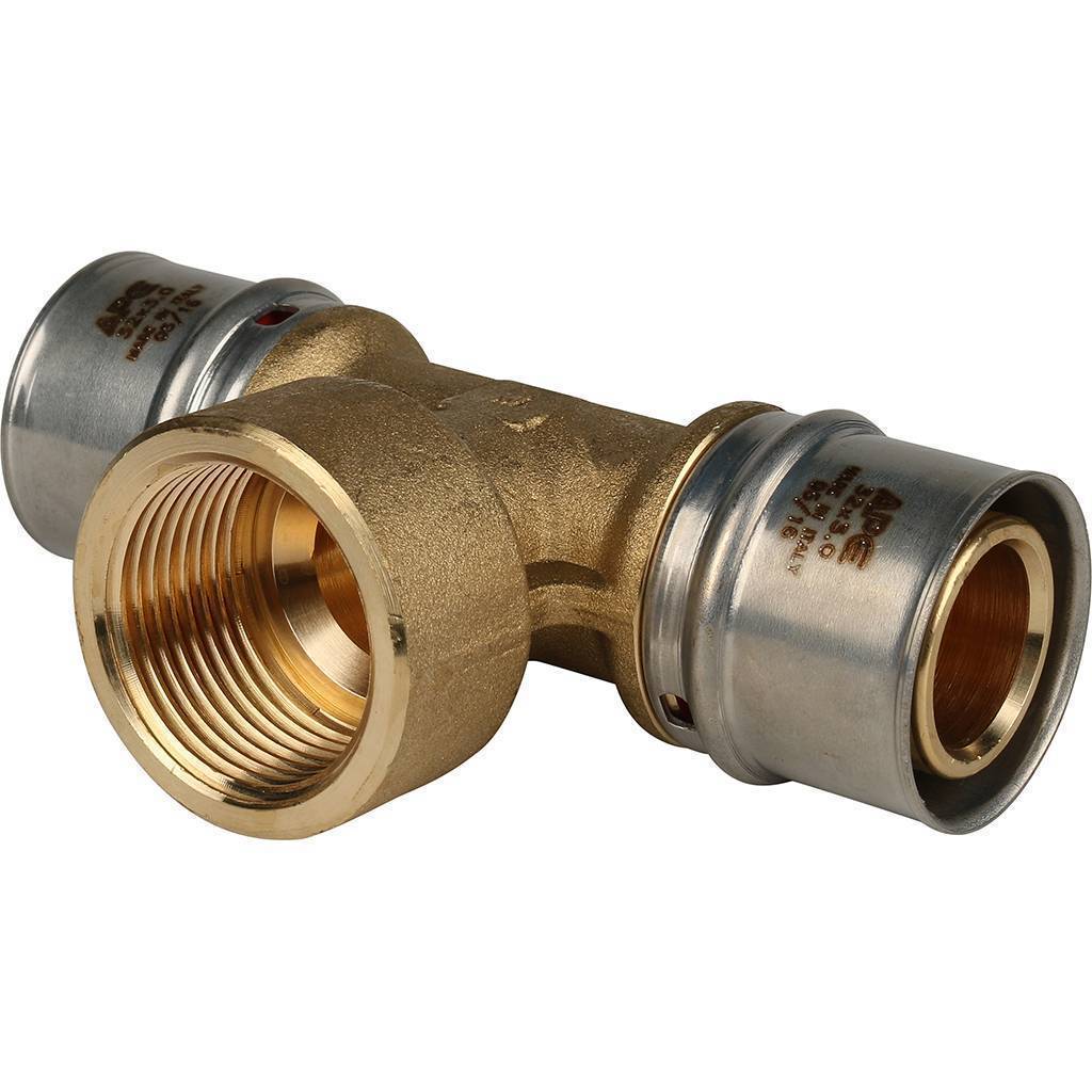 Купить SFP-0007-000132 STOUT   Тройник-переходник с внутренней резьбой 32х1"х32 для металлопластиковых труб прессовой STOUT по лучшей цене с доставкой - интернет-магазин Прогрессивные решения