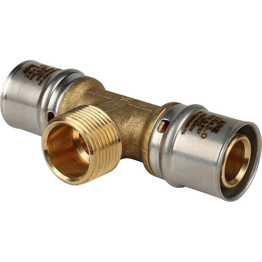 Купить SFP-0008-263426 STOUT   Тройник-переходник с наружной резьбой 26х3/4"х26 для металлопластиковых труб прессовой STOUT по лучшей цене с доставкой - интернет-магазин Прогрессивные решения