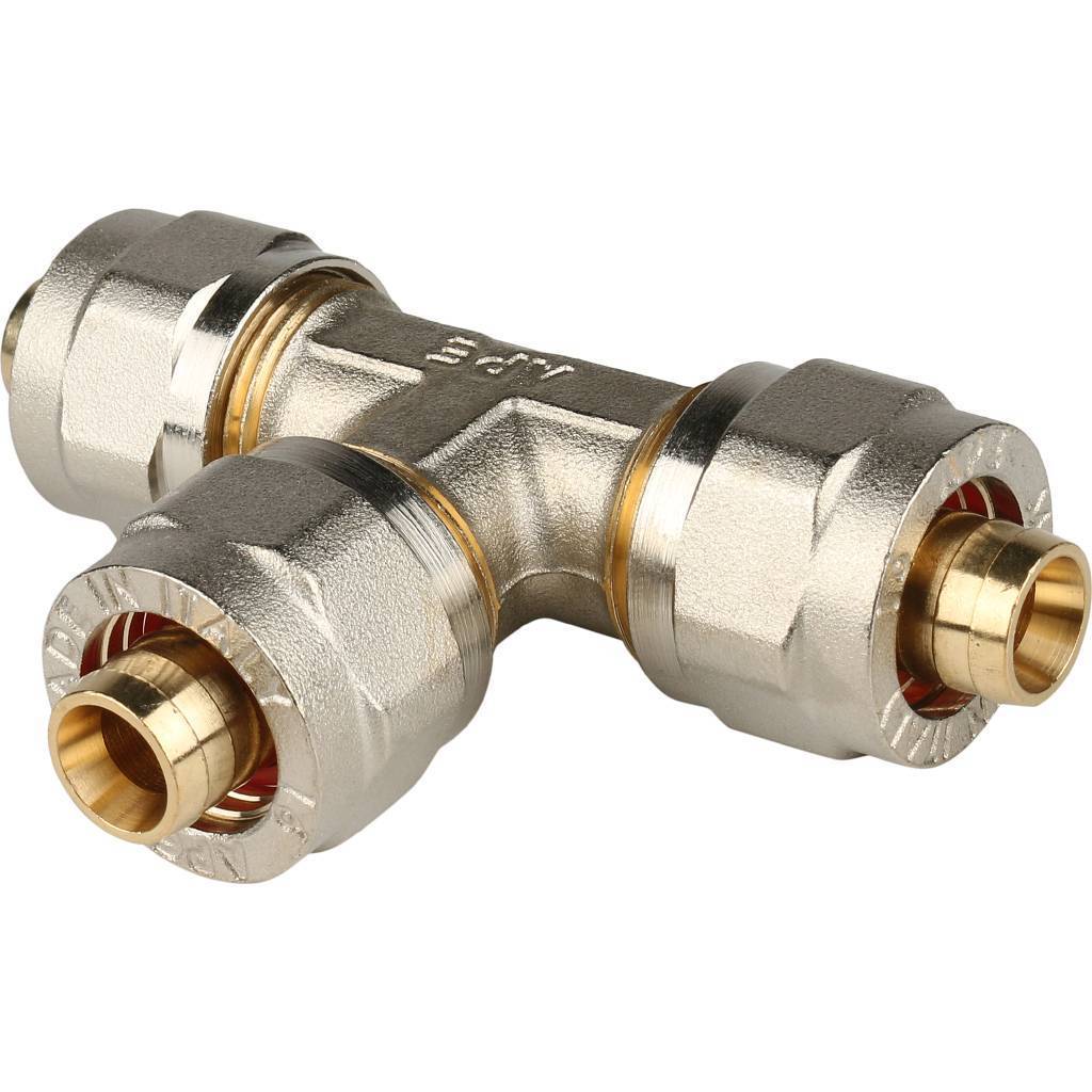 Купить SFS-0009-000016 STOUT   Тройник равнопроходный 16х16х16 для металлопластиковых труб винтовой STOUT по лучшей цене с доставкой - интернет-магазин Прогрессивные решения