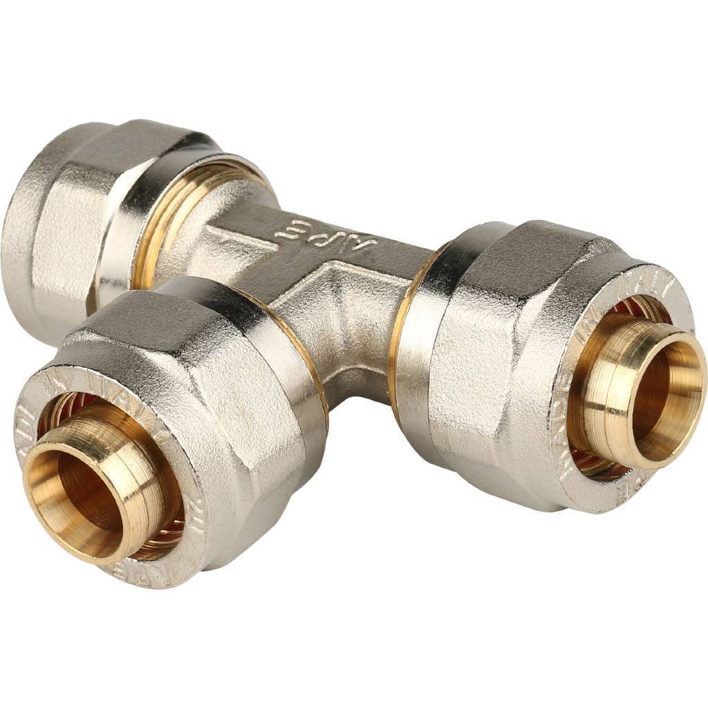 Купить SFS-0009-000020 STOUT   Тройник равнопроходный 20х20х20 для металлопластиковых труб винтовой STOUT по лучшей цене с доставкой - интернет-магазин Прогрессивные решения