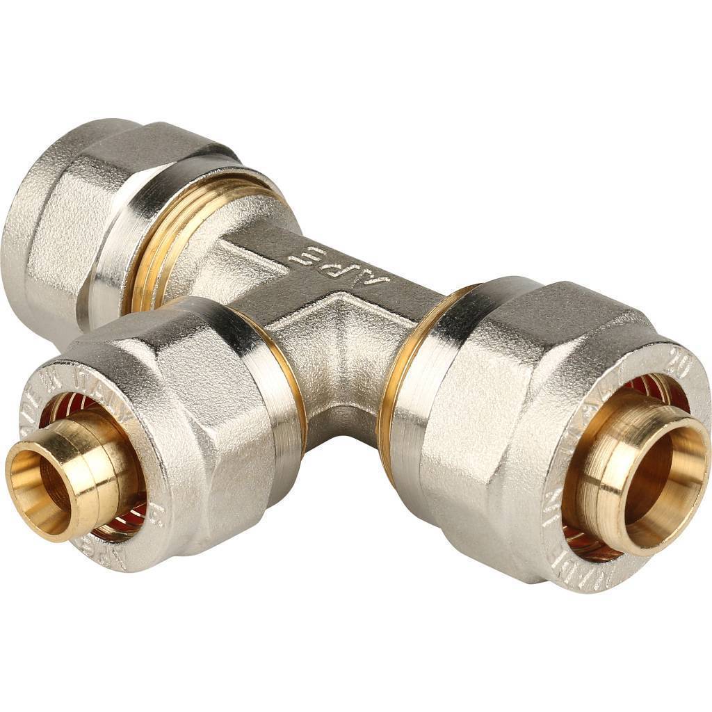 Купить SFS-0010-201620 STOUT   Тройник переходной 20х16х20 для металлопластиковых труб винтовой STOUT по лучшей цене с доставкой - интернет-магазин Прогрессивные решения