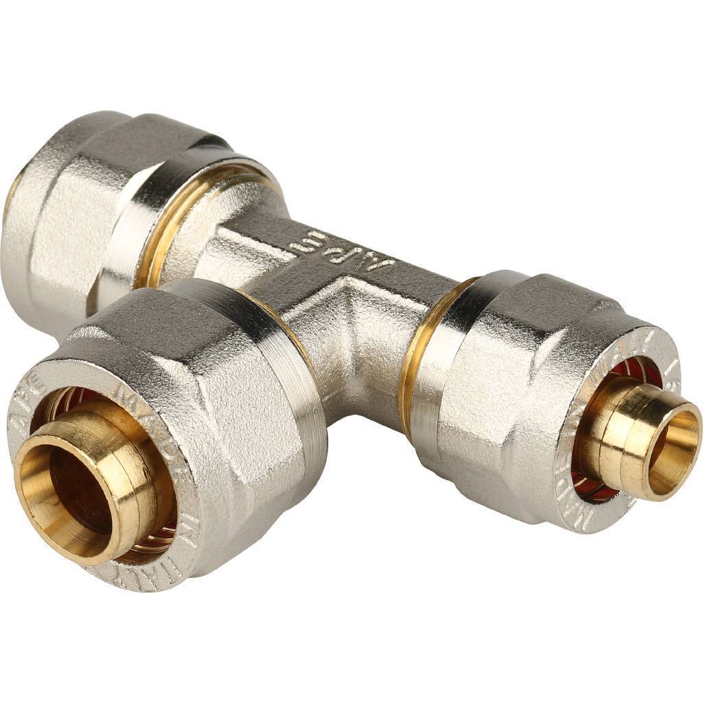 Купить SFS-0010-202016 STOUT   Тройник переходной 20x20x16 для металлопластиковых труб винтовой STOUT по лучшей цене с доставкой - интернет-магазин Прогрессивные решения