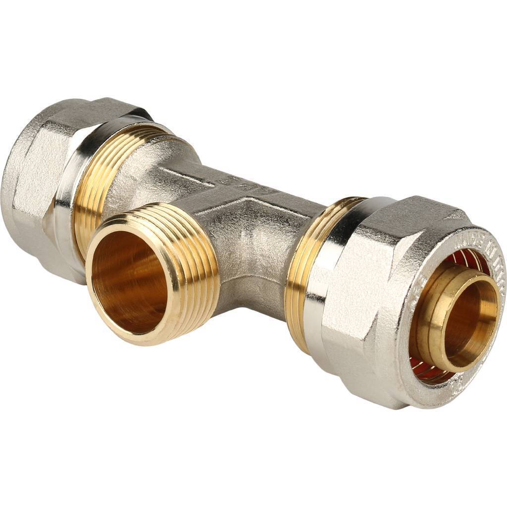 Купить SFS-0011-003426 STOUT   Тройник-переходник с наружной резьбой 3/4"х26 для металлопластиковых труб винтовой STOUT по лучшей цене с доставкой - интернет-магазин Прогрессивные решения