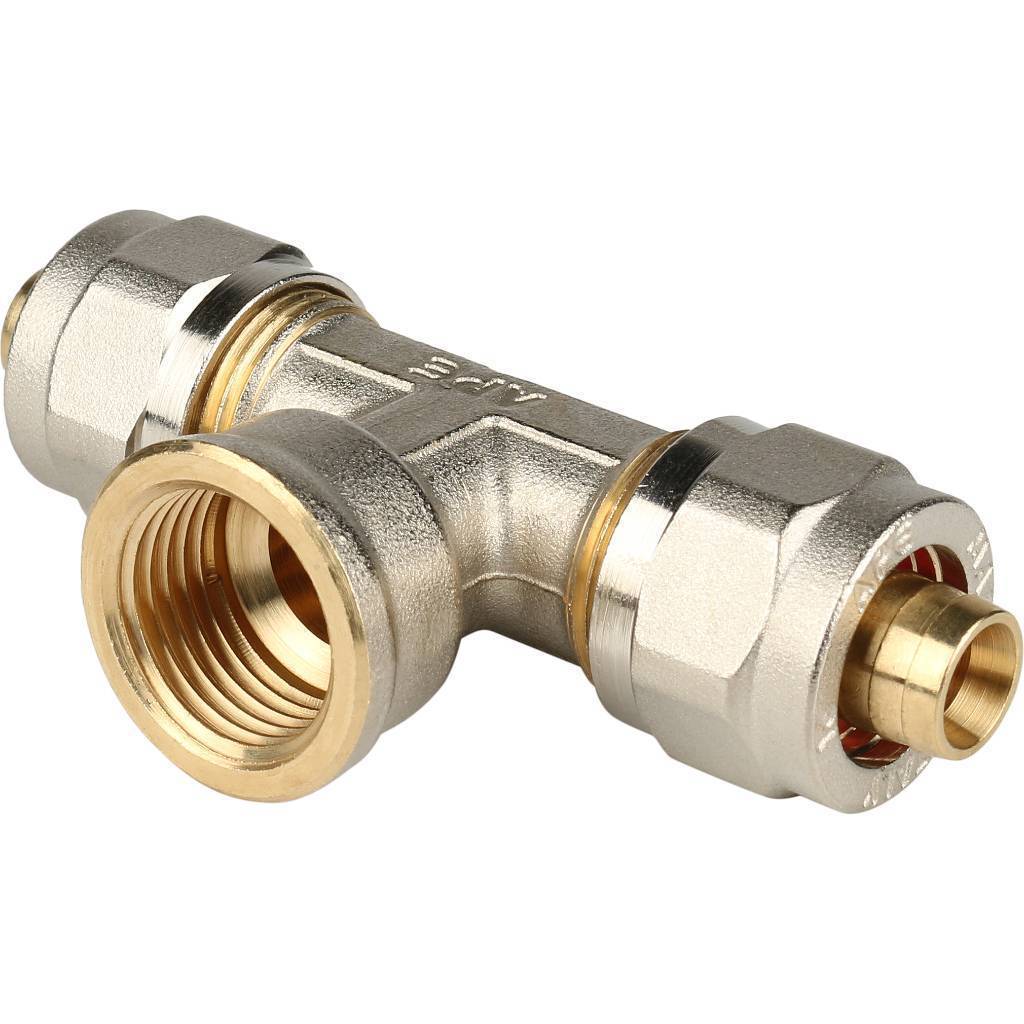 Купить SFS-0012-001216 STOUT   Тройник-переходник с внутренней резьбой 1/2"х16 для металлопластиковых труб винтовой STOUT по лучшей цене с доставкой - интернет-магазин Прогрессивные решения