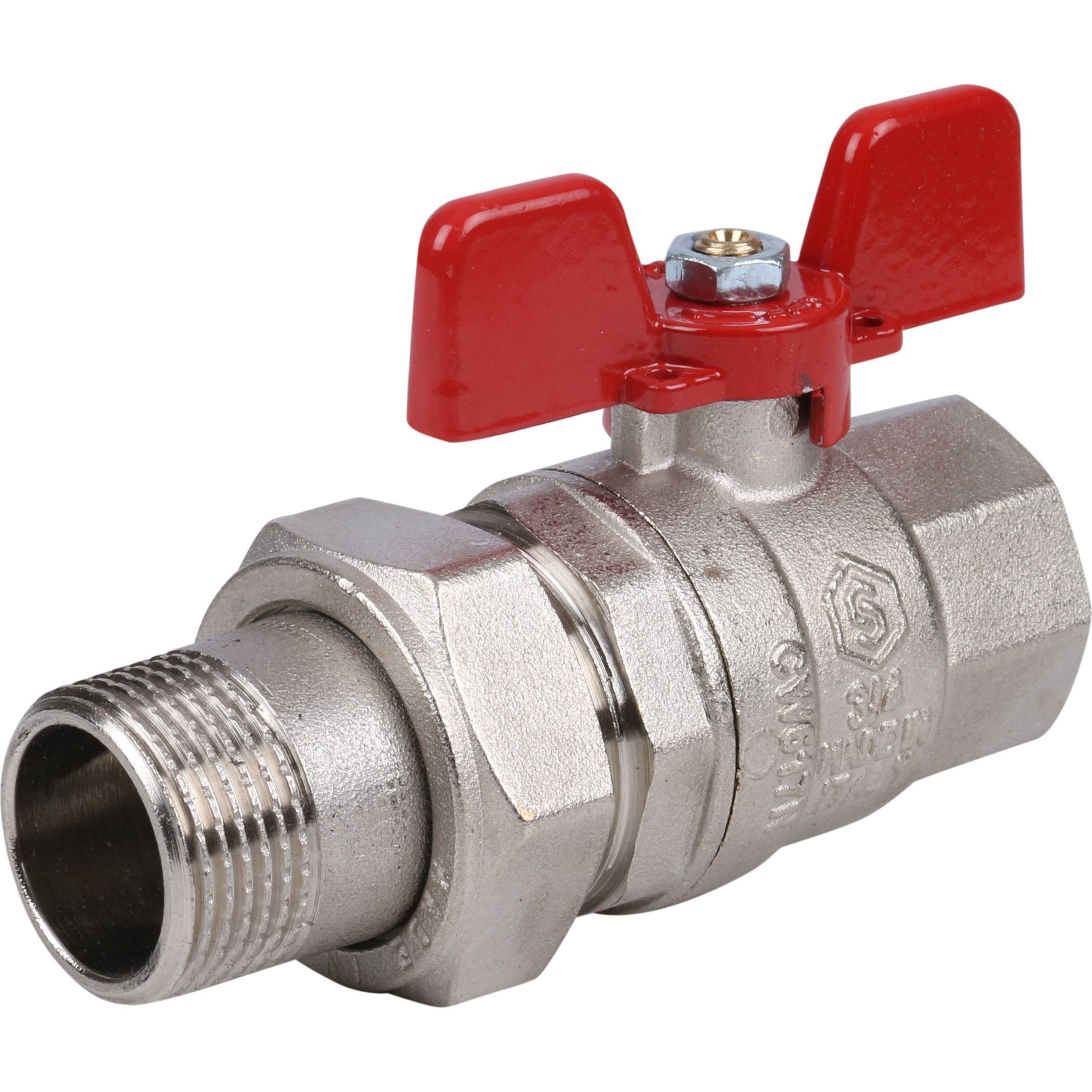 Купить SVB-1007-000020 STOUT  Кран шаровой полнопроходной с "американкой", ВР/НР, ручка бабочка 3/4 (EPDM) STOUT по лучшей цене с доставкой - интернет-магазин Прогрессивные решения