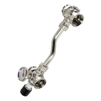 Купить Байпас проходной с перепускным клапаном и термометром VALTEC по лучшей цене с доставкой - интернет-магазин Прогрессивные решения