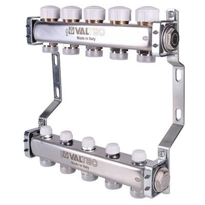 Купить Коллекторный блок из нержавеющей стали с регулирующими и балансировочными клапанами VALTEC по лучшей цене с доставкой - интернет-магазин Прогрессивные решения