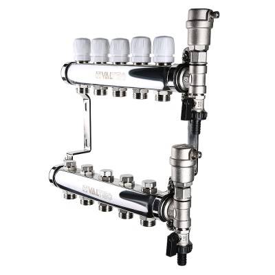 Купить Коллекторный блок из нержавеющей стали с регулировочными и балансировочными клапанами VALTEC по лучшей цене с доставкой - интернет-магазин Прогрессивные решения