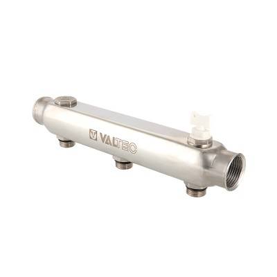 Купить Коллектор из нержавеющей стали с межосевым расстоянием выходов 100 мм VALTEC по лучшей цене с доставкой - интернет-магазин Прогрессивные решения