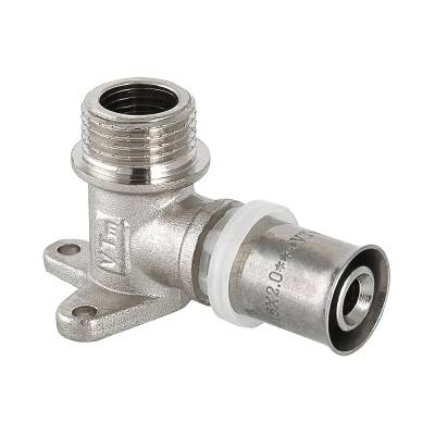 Купить Пресс-фитинг – угольник с креплением (водорозетка) с наружной резьбой VALTEC по лучшей цене с доставкой - интернет-магазин Прогрессивные решения