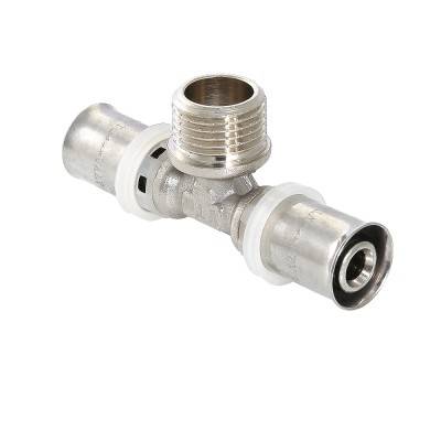 Купить Пресс-фитинг – тройник с переходом на наружную резьбу VALTEC по лучшей цене с доставкой - интернет-магазин Прогрессивные решения