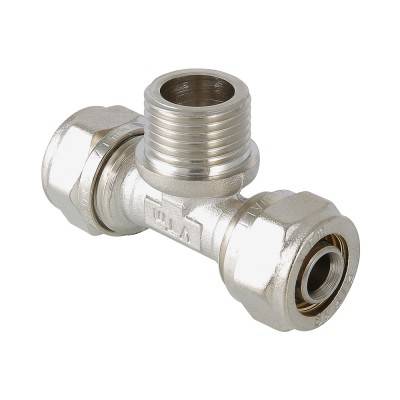 Купить Фитинг обжимной – тройник с переходом на наружную резьбу VALTEC по лучшей цене с доставкой - интернет-магазин Прогрессивные решения