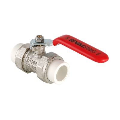 Купить Кран шаровой латунный с двумя переходами на полипропиленовую трубу VALTEC по лучшей цене с доставкой - интернет-магазин Прогрессивные решения